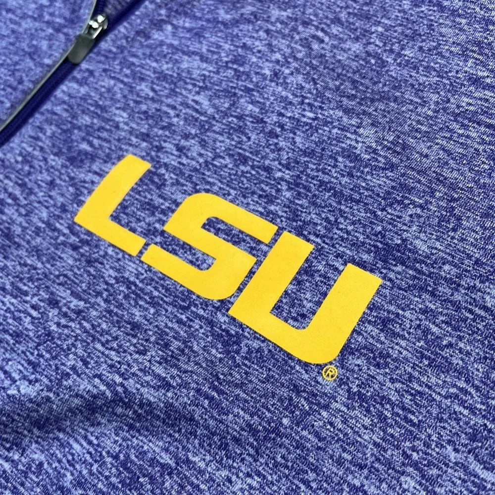 Nike Dri Fit LSU Purple Gold 1/4 Zip Womens XL Pullover Performance Shirt